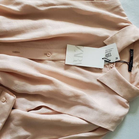 ZARA| Satin Shirt Dress - Picture 7 of 10
